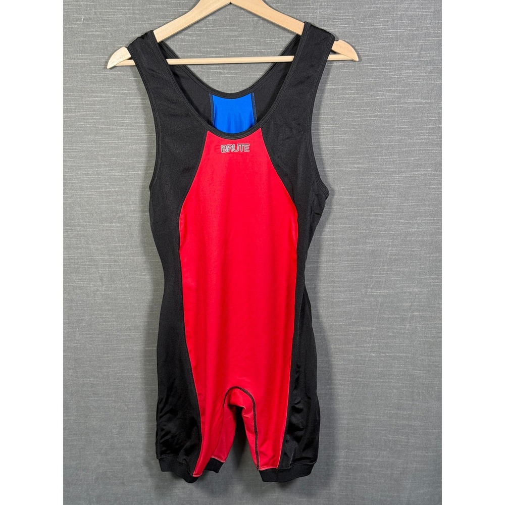 Brute Reversible Wrestling Singlet Mens Red Blue Black Performance One Piece